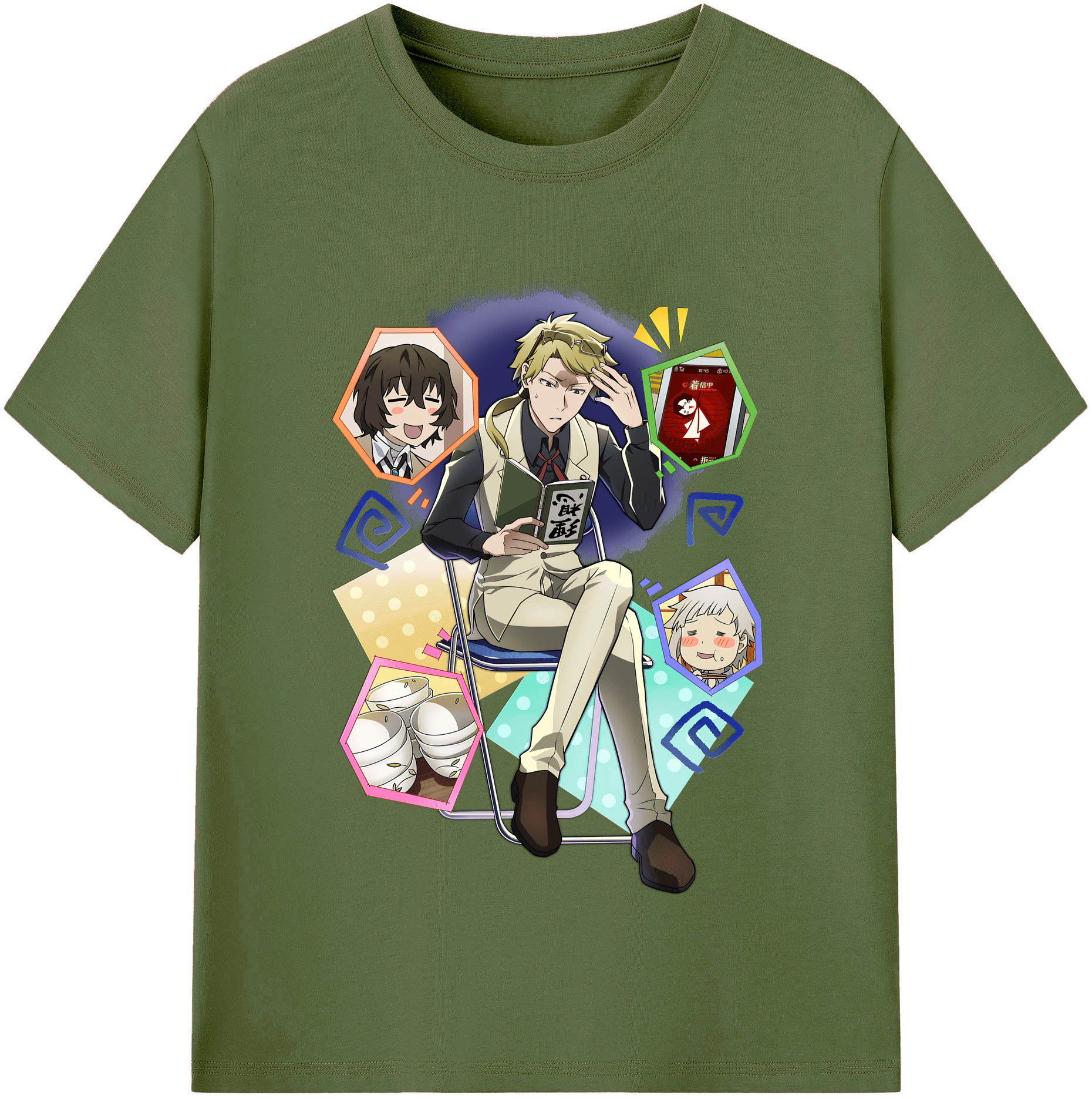 （画像用） 文豪ストレイドッグス Bungo Stray Dogs 綿100％半袖Tシャツ（フロントプリント）